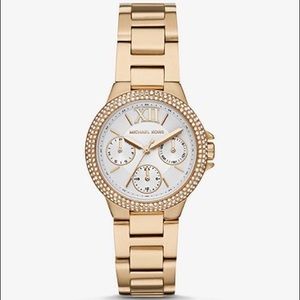Michael Kors Mini Camille Pavé Gold-Tone Watch MK-3253